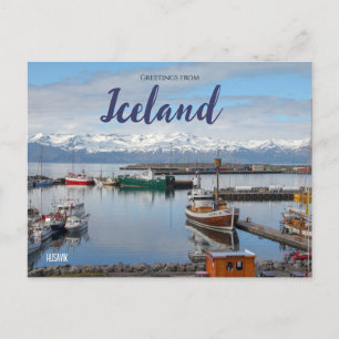 Salutations de l'Islande Carte postale Husavik