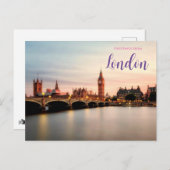 Salutations de Londres Angleterre Carte postale Bi (Devant / Derrière)