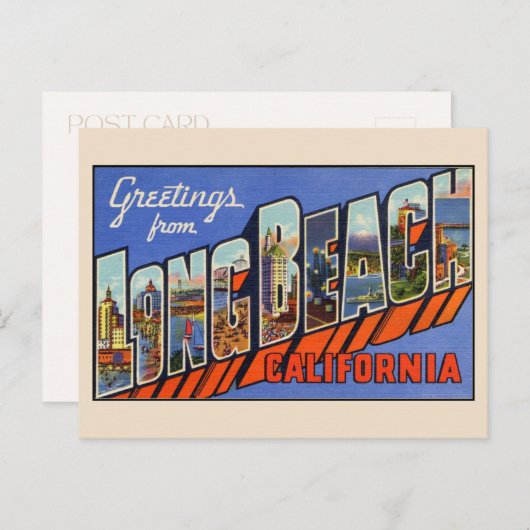 Salutations de Long Beach - Carte postale grand fo (Devant / Derrière)