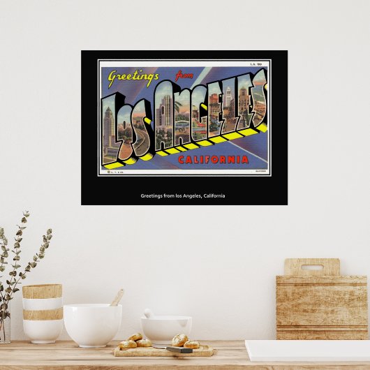 Salutations de Los Angeles California Poster (Cuisine)