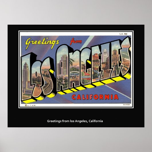 Salutations de Los Angeles Californie Affiche (Devant)