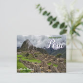 Salutations de Machu Picchu par carte postale (Debout devant)