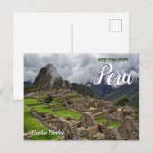 Salutations de Machu Picchu par carte postale (Devant / Derrière)