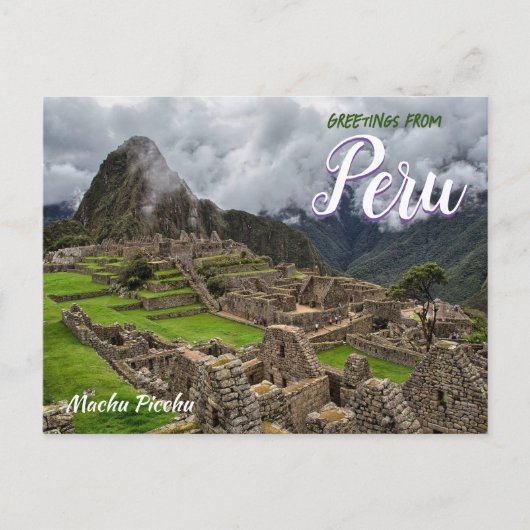 Salutations de Machu Picchu par carte postale (Devant)