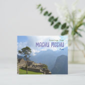 Salutations de Machu Picchu Pérou Carte postale pa (Debout devant)