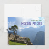 Salutations de Machu Picchu Pérou Carte postale pa (Devant / Derrière)