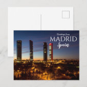 Salutations de Madrid Espagne Carte postale (Devant / Derrière)