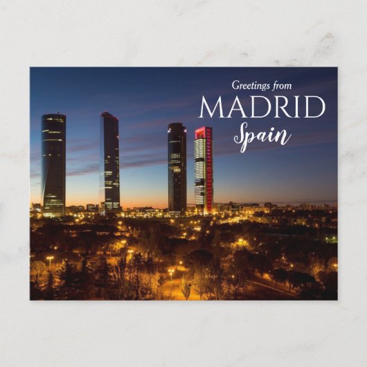 Salutations de Madrid Espagne Carte postale (Devant)