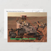 Salutations de Mars ! Carte postale Mars Curiosity (Devant / Derrière)