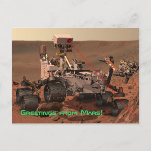 Salutations de Mars ! Carte postale Mars Curiosity