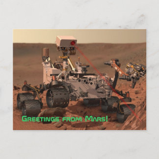 Salutations de Mars ! Carte postale Mars Curiosity