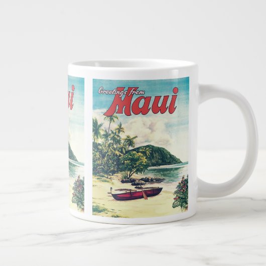 Salutations De Maui,    HawaiiJumbo Coffee Mug (Droite)