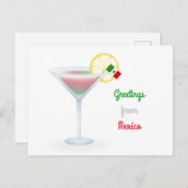 Salutations de Mexico Cocktail Carte de vacances (Devant / Derrière)