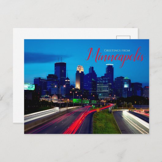Salutations de Minneapolis Minnesota Carte Postale (Devant / Derrière)