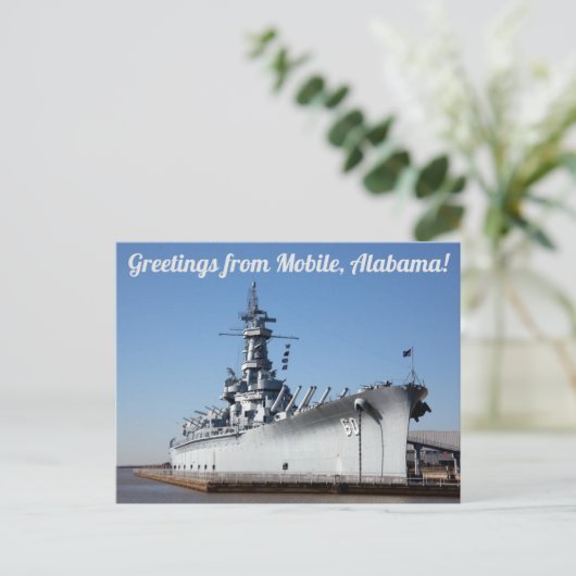 Salutations de Mobile, Alabama, BB-60 Carte postal (Debout devant)