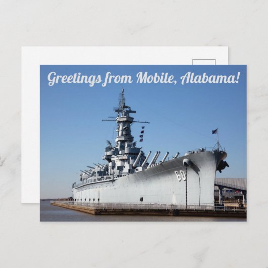 Salutations de Mobile, Alabama, BB-60 Carte postal (Devant / Derrière)