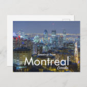 Salutations de Montréal Canada Carte postale Citys (Devant / Derrière)