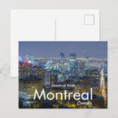 Salutations de Montréal Canada Carte postale de vo (Devant / Derrière)