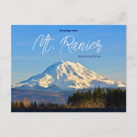 Salutations de Mt. Ranier carte postale de Washing (Devant)
