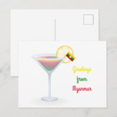 Salutations de Myanmar Cocktail Carte de vacances (Devant / Derrière)