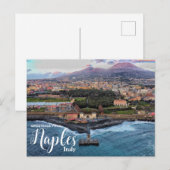 Salutations de Naples Italie Mt. Vesuvius Carte po (Devant / Derrière)