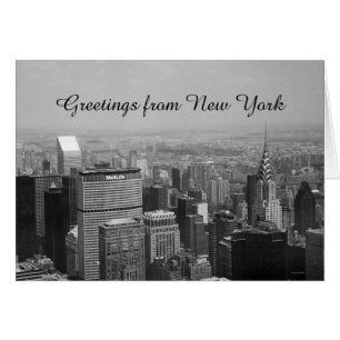 Salutations de New York, New York noir et blanc