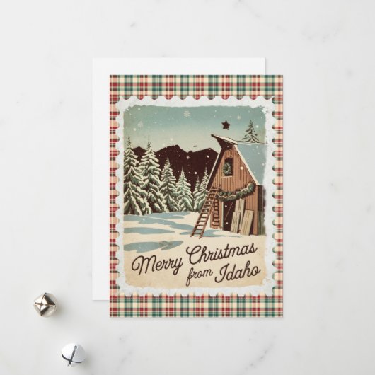 Salutations de Noël de la carte de vacances Idaho (Devant/Arrière en situation)