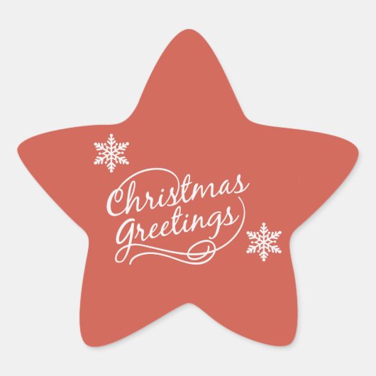 Salutations de Noël Rouges Avec Stickers Snowflake (Devant)