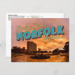 Salutations de Norfolk, VA Carte postale