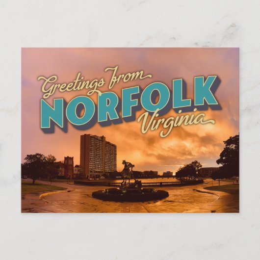 Salutations de Norfolk, VA Carte postale (Devant)