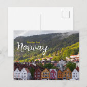 Salutations de Norvège Carte postale de voyage de (Devant / Derrière)