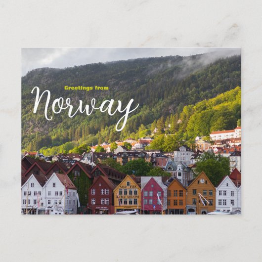 Salutations de Norvège Carte postale de voyage de (Devant)