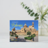 Salutations de Palerme Carte Postale Italie (Debout devant)