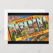Salutations de Pasadena Ca. Carte postale de voyag (Devant / Derrière)