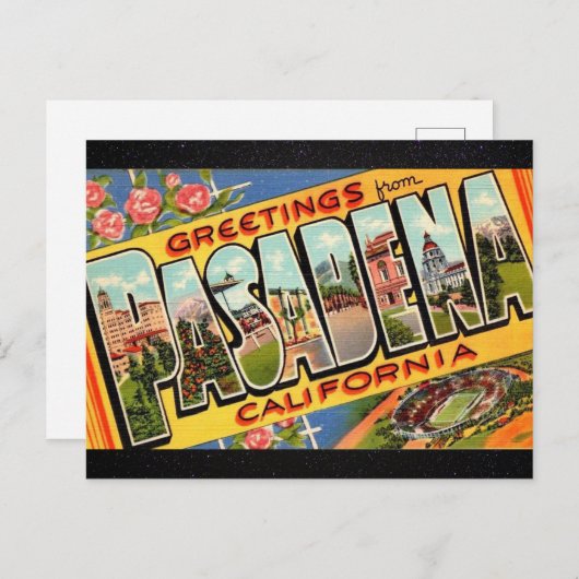 Salutations de Pasadena Ca. Carte postale de voyag (Devant / Derrière)