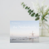 Salutations de Pays-Bas carte de moulin d'hiver (Debout devant)