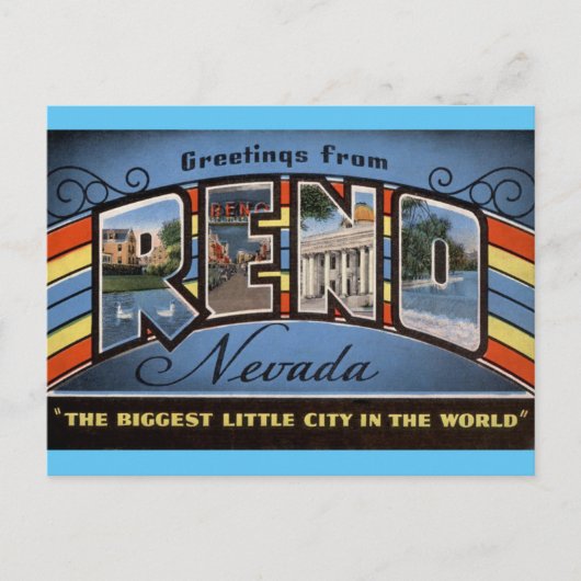 Salutations de Reno Nevada Travel Carte postale (Devant)