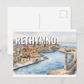 Salutations de Rethymno, Grèce Carte postale de vo (Devant / Derrière)