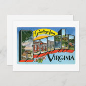 Salutations de Roanoke, Virginie ! Carte postale r (Devant / Derrière)
