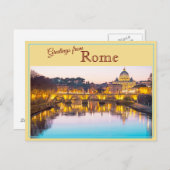 Salutations de Rome, Italie Carte Postale Vintage (Devant / Derrière)
