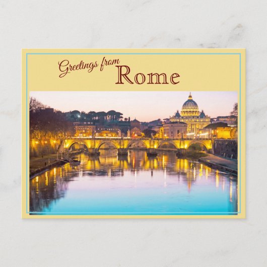 Salutations de Rome, Italie Carte Postale Vintage (Devant)