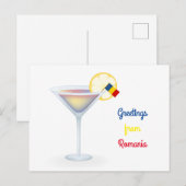 Salutations De Roumanie Cocktail Carte Postale Hol (Devant / Derrière)