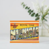 Salutations de Royal Oak Michigan Travel Carte pos (Debout devant)