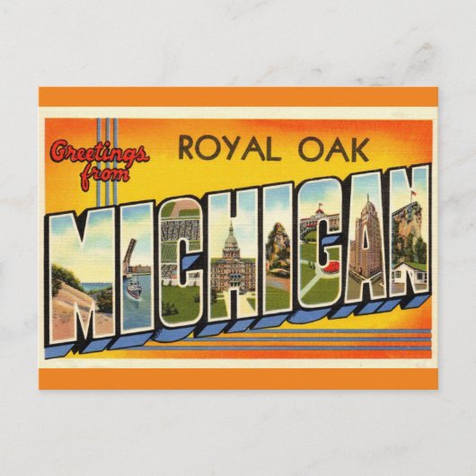 Salutations de Royal Oak Michigan Travel Carte pos (Devant)