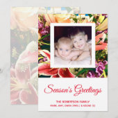 Salutations de saison Carte de Noël de Bouquet de  (Devant / Derrière)