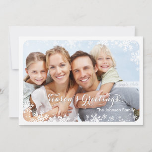 Salutations de saison - Carte Flocons de neige