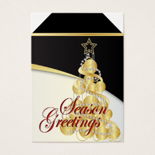 Salutations de saison Gold Christmas Tree Tags
