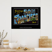 Salutations de San Francisco Californie Affiche (Cuisine)