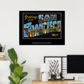 Salutations de San Francisco Californie Affiche (Bureau à domicile)