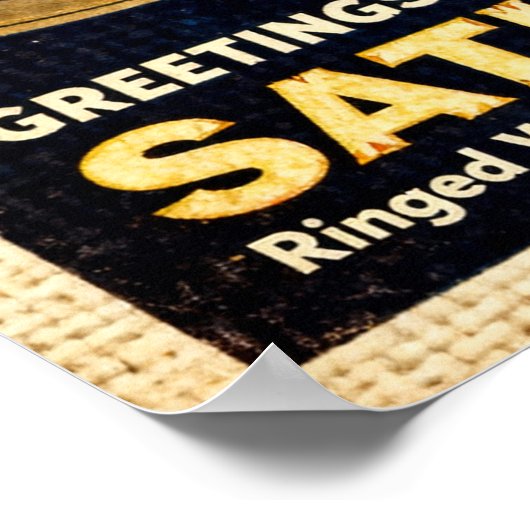 Salutations de Saturn Retro Sci-Fi Poster (Coin)